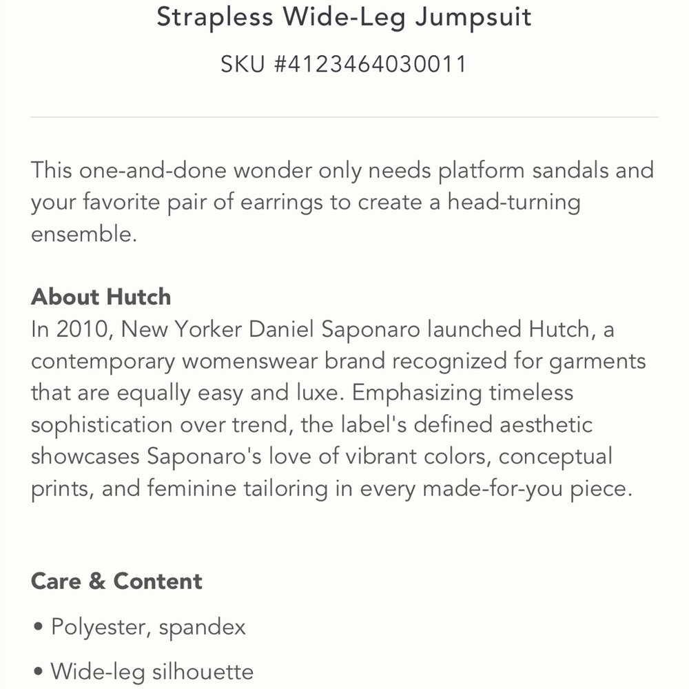 💗Hutch strapless wide leg jumpsuit - Picture 4 of 8